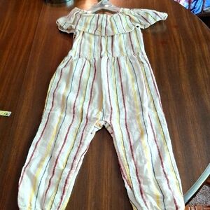 Carter's White and Yellow Striped Jumpsuit NWOT